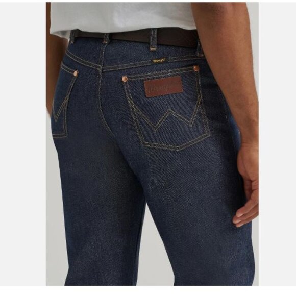 Wrangler13MWZ W38 L34 Men's Jeans Cotton Selvedge Denim Broken Twill Dark Indigo - Picture 5 of 16